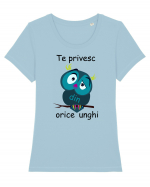 Te privesc din orice unghi Tricou mânecă scurtă guler larg fitted Damă Expresser