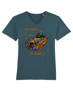 Mergem la o plimbare cu G-audi? Tricou mânecă scurtă guler V Bărbat Presenter