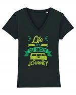 Life it's All About the Journey Tricou mânecă scurtă guler V Damă Evoker