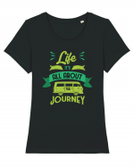 Life it's All About the Journey Tricou mânecă scurtă guler larg fitted Damă Expresser