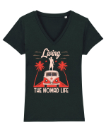 Living the Nomad Life Tricou mânecă scurtă guler V Damă Evoker