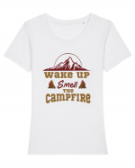 Wake Up Smell the Campfire Tricou mânecă scurtă guler larg fitted Damă Expresser