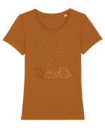 Cats pretty Tricou mânecă scurtă guler larg fitted Damă Expresser