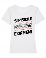 Și pisicile e oameni Tricou mânecă scurtă guler larg fitted Damă Expresser