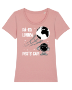 Dă-mi lumea peste cap Tricou mânecă scurtă guler larg fitted Damă Expresser