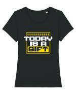 Today is a Gift Tricou mânecă scurtă guler larg fitted Damă Expresser