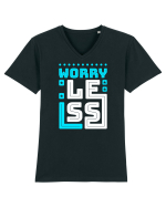 Worry Less Tricou mânecă scurtă guler V Bărbat Presenter