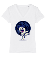 Karate Dog Tricou mânecă scurtă guler V Damă Evoker