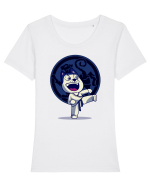 Karate Dog Tricou mânecă scurtă guler larg fitted Damă Expresser