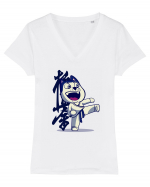 Karate Dog Tricou mânecă scurtă guler V Damă Evoker