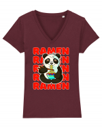 Ramen Panda Tricou mânecă scurtă guler V Damă Evoker