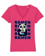 Ramen Panda Tricou mânecă scurtă guler V Damă Evoker