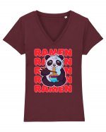 Ramen Panda Tricou mânecă scurtă guler V Damă Evoker