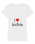 I Love Bicycle Tricou mânecă scurtă guler V Damă Evoker