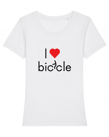 I Love Bicycle White