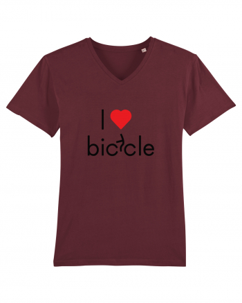 I Love Bicycle Burgundy