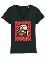 Ramen Panda Tricou mânecă scurtă guler V Damă Evoker