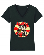 Ramen Panda Tricou mânecă scurtă guler V Damă Evoker