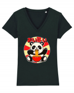 Ramen Panda Tricou mânecă scurtă guler V Damă Evoker