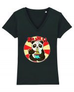 Ramen Panda Tricou mânecă scurtă guler V Damă Evoker