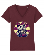 Ramen Panda Tricou mânecă scurtă guler V Damă Evoker