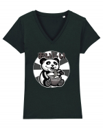 Ramen Panda Tricou mânecă scurtă guler V Damă Evoker