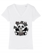 Ramen Panda Tricou mânecă scurtă guler V Damă Evoker