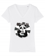 Ramen Panda Tricou mânecă scurtă guler V Damă Evoker