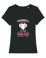 BASEBALL MOM Tricou mânecă scurtă guler larg fitted Damă Expresser