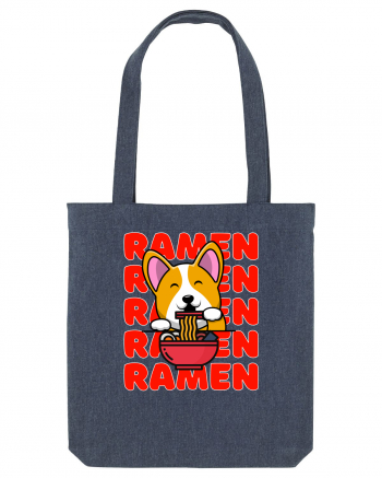 Kawaii Corgi Eating Ramen Midnight Blue