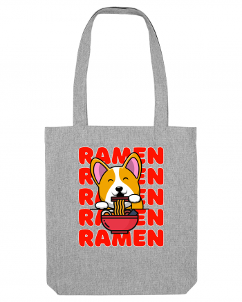 Kawaii Corgi Eating Ramen Heather Grey