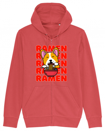 Kawaii Corgi Eating Ramen Carmine Red