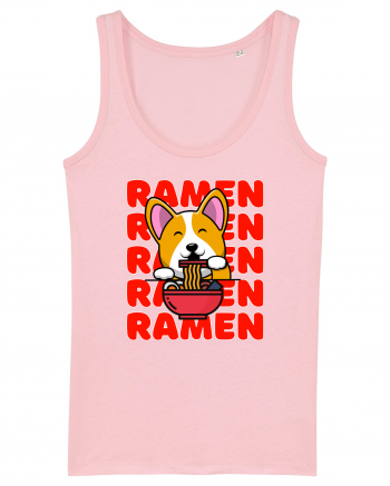 Kawaii Corgi Eating Ramen Cotton Pink