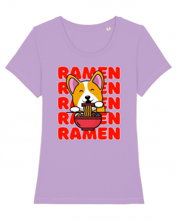 Kawaii Corgi Eating Ramen Lavender Dawn