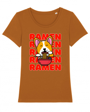 Kawaii Corgi Eating Ramen Roasted Orange