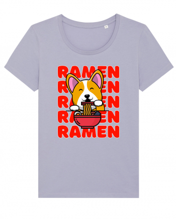 Kawaii Corgi Eating Ramen Lavender