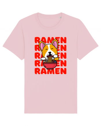 Kawaii Corgi Eating Ramen Cotton Pink