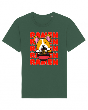 Kawaii Corgi Eating Ramen Bottle Green