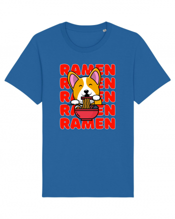 Kawaii Corgi Eating Ramen Royal Blue