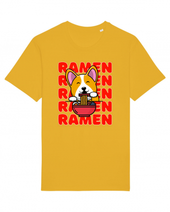 Kawaii Corgi Eating Ramen Spectra Yellow