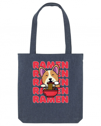 Kawaii Corgi Eating Ramen Midnight Blue