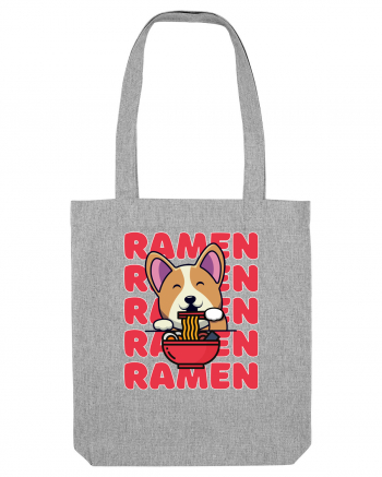 Kawaii Corgi Eating Ramen Heather Grey