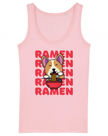 Kawaii Corgi Eating Ramen Cotton Pink