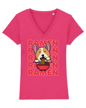 Kawaii Corgi Eating Ramen Raspberry