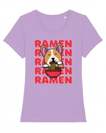 Kawaii Corgi Eating Ramen Lavender Dawn