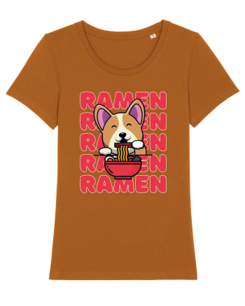 Kawaii Corgi Eating Ramen Roasted Orange