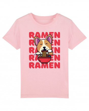 Kawaii Corgi Eating Ramen Cotton Pink