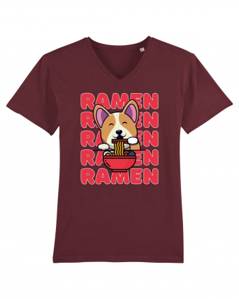 Kawaii Corgi Eating Ramen Burgundy