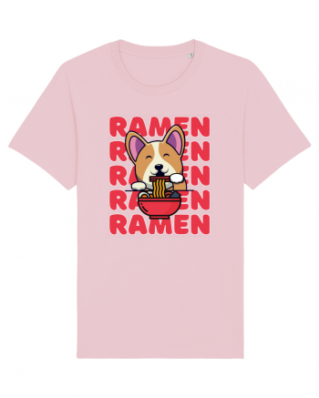 Kawaii Corgi Eating Ramen Cotton Pink