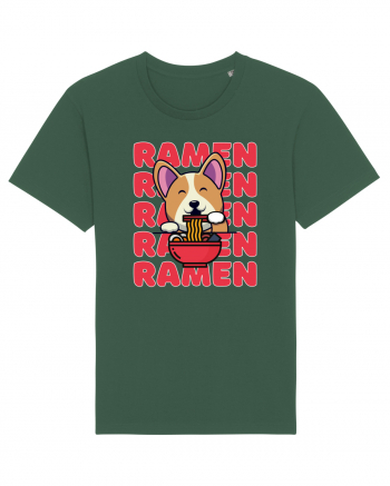 Kawaii Corgi Eating Ramen Bottle Green